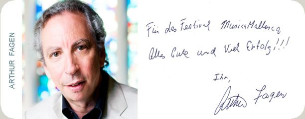 Handschriftliche Glückwunschkarte von Arthur Fagen an das Festival MúsicaMallorca